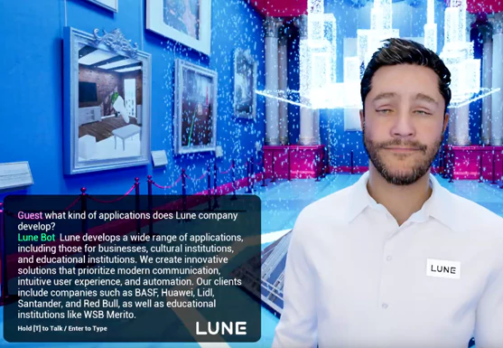 AI Lune bot prezenter virtual presenter